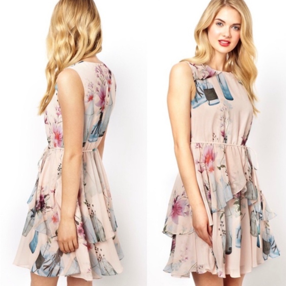 Ted Baker London CHELSIE Water Bottle Print Dress Size 1, XS